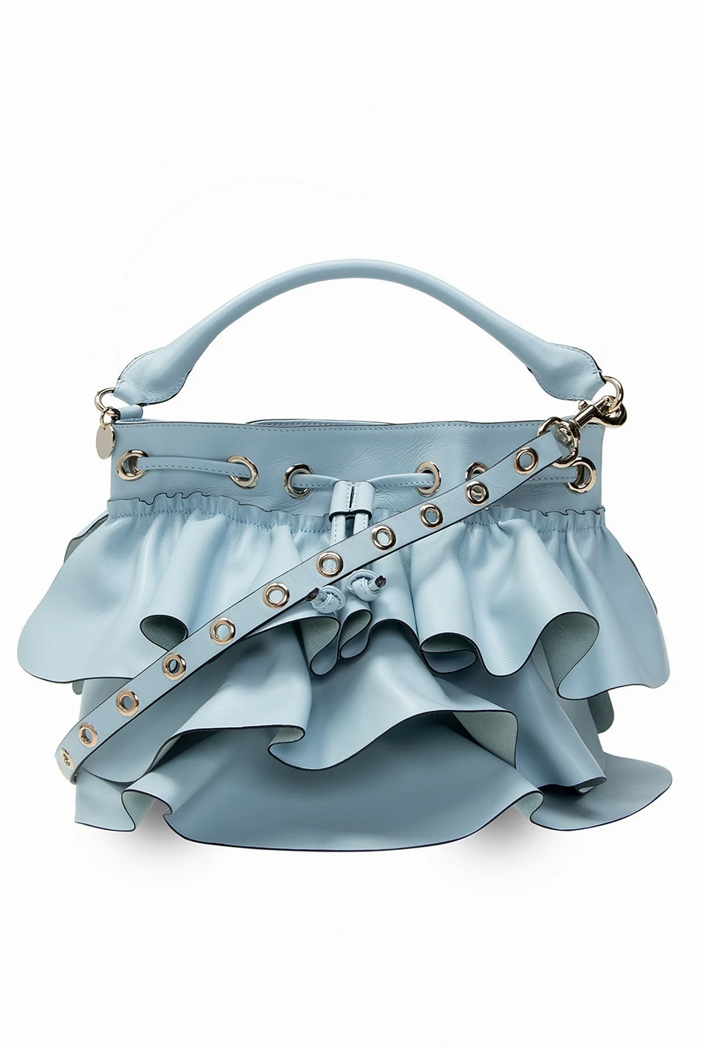 light blue ‘Rock Ruffles’ bucket bag