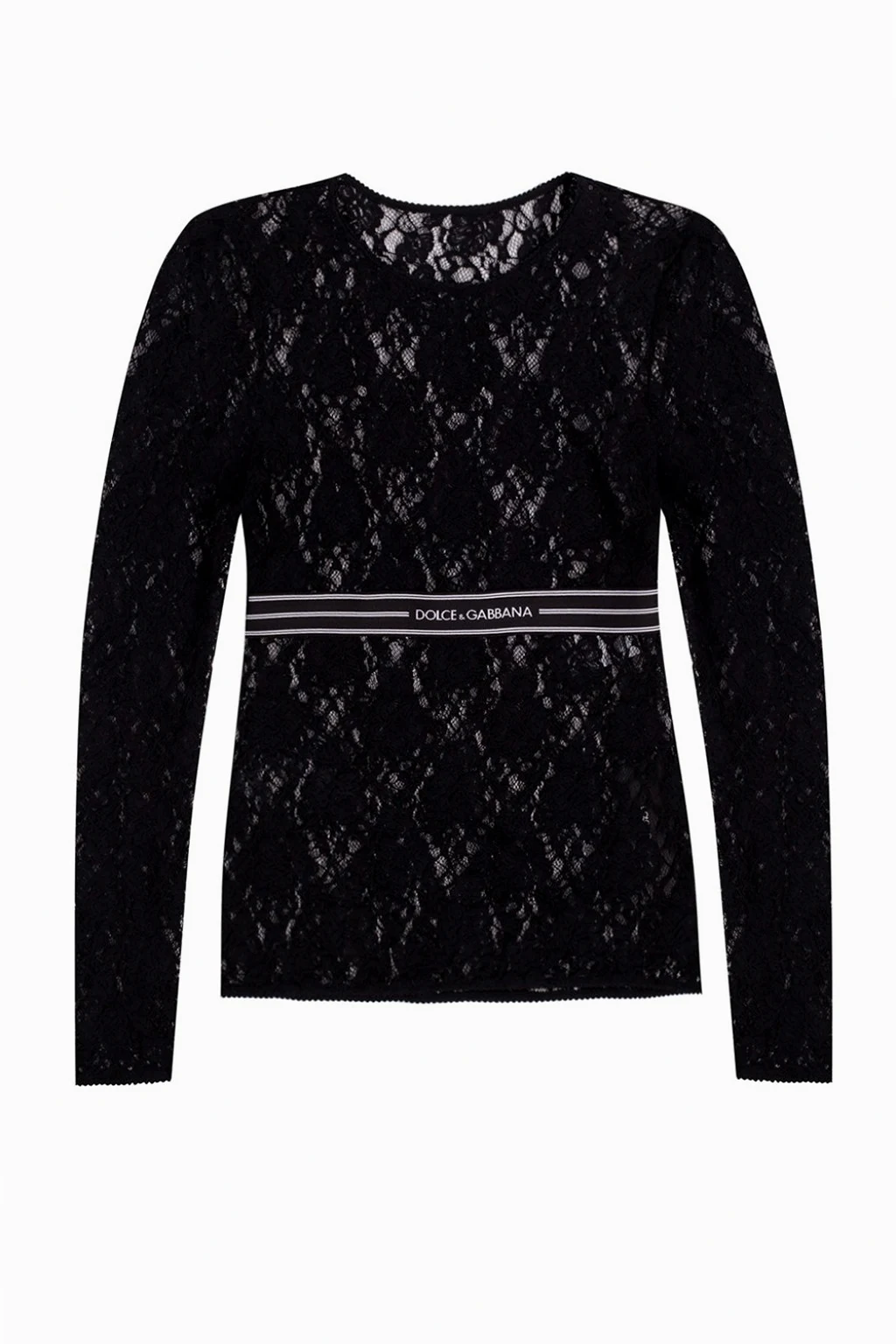 BLACK Openwork long sleeve top