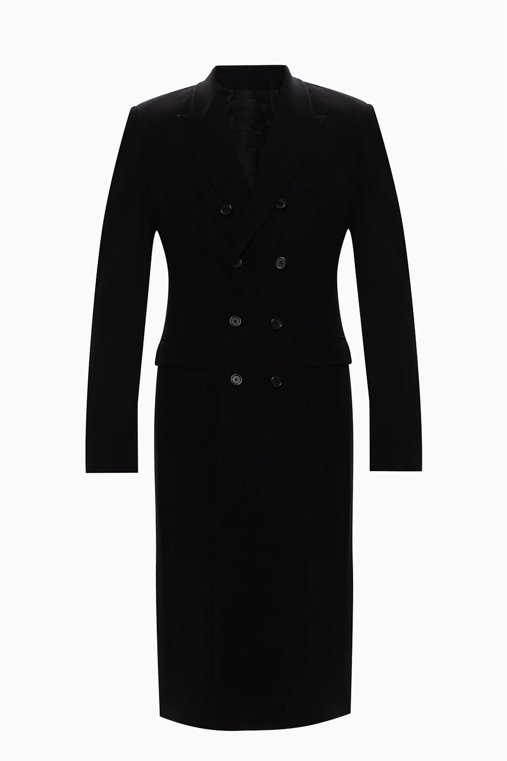 BLACK Double-breasted coat