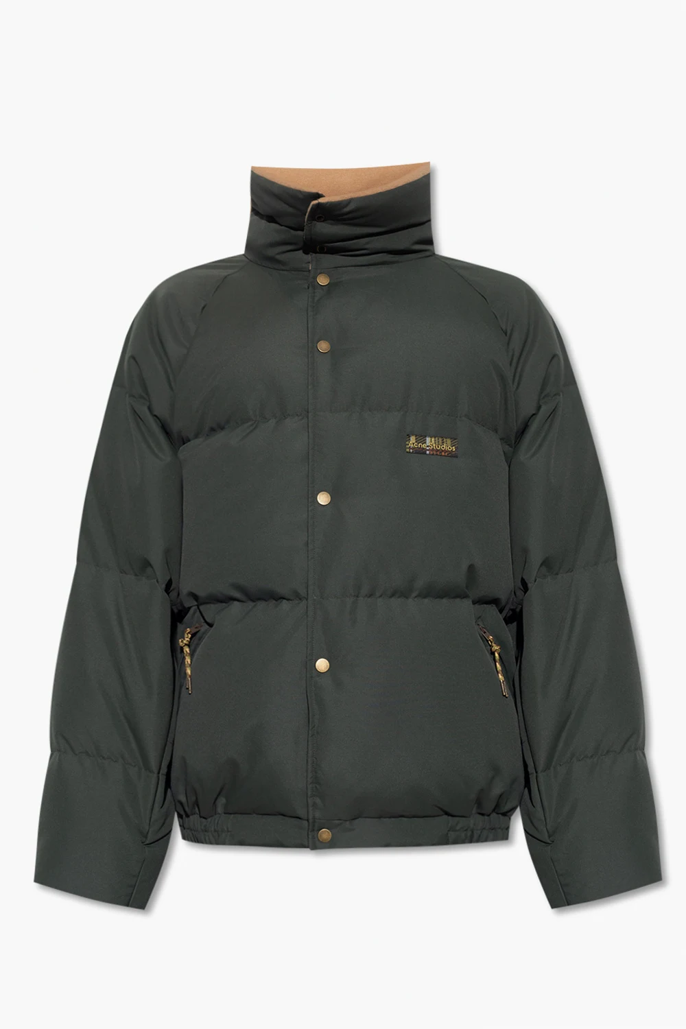 Down jacket with standing collar