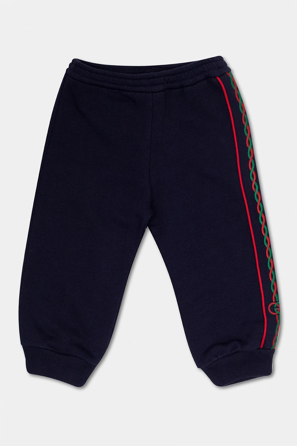 NAVY BLUE Sweatpants with side stripes