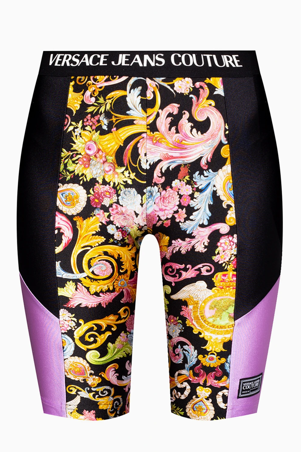 BLACK Cropped leggings with logo