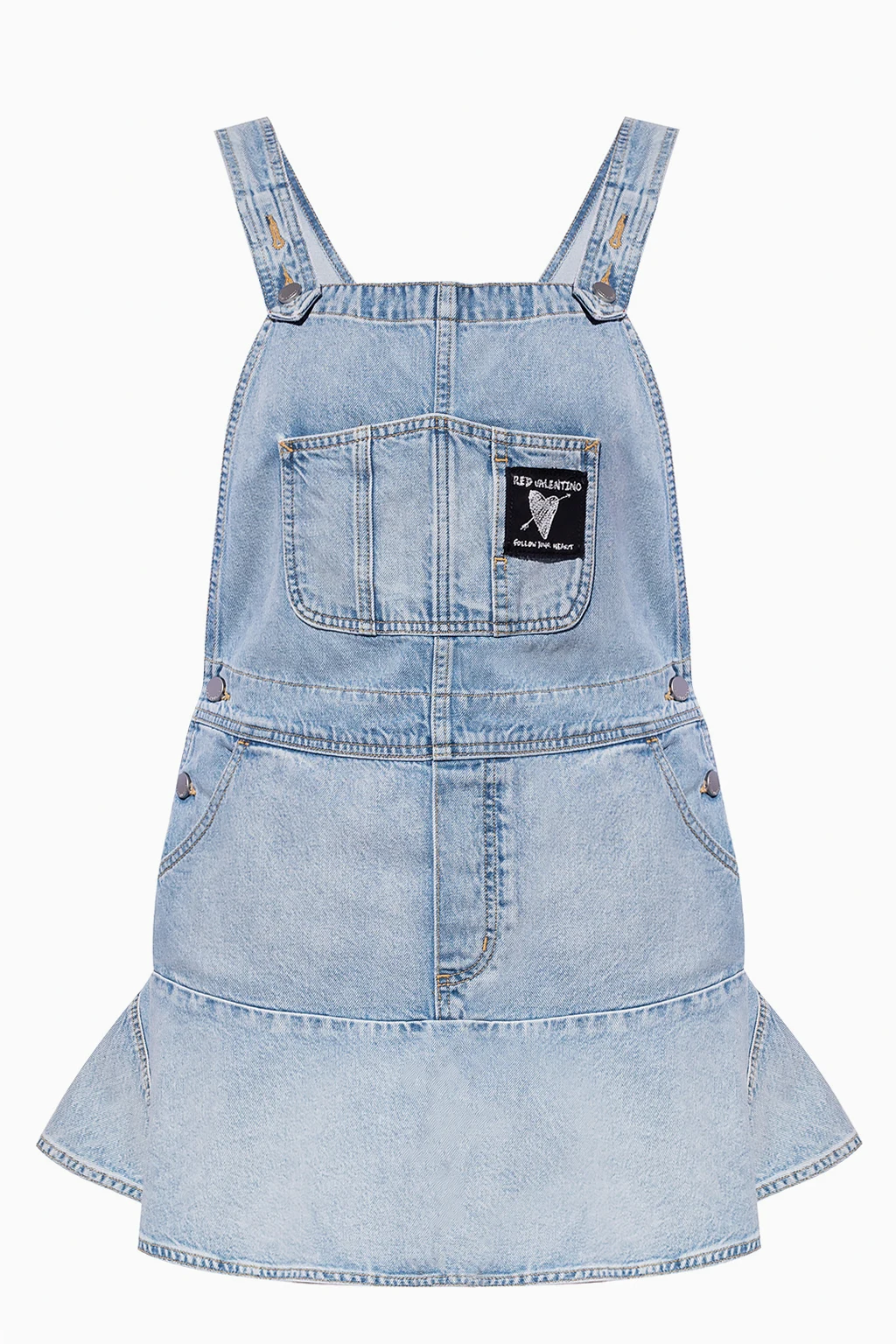 light blue Denim dress on straps