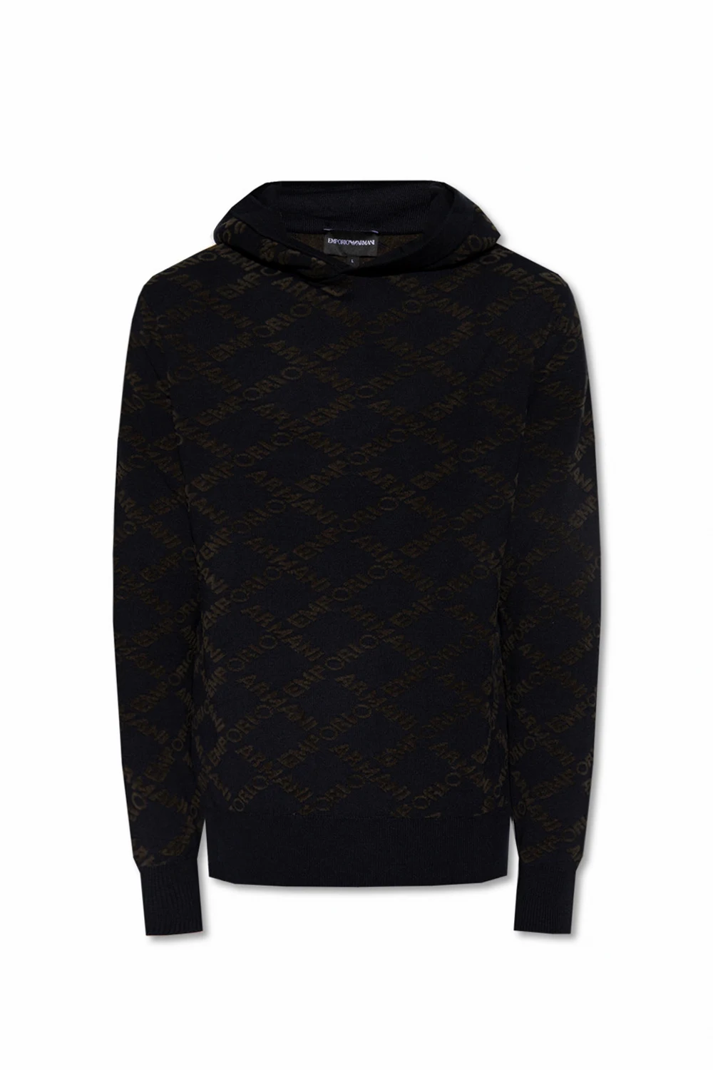 NAVY BLUE Hooded wool sweater