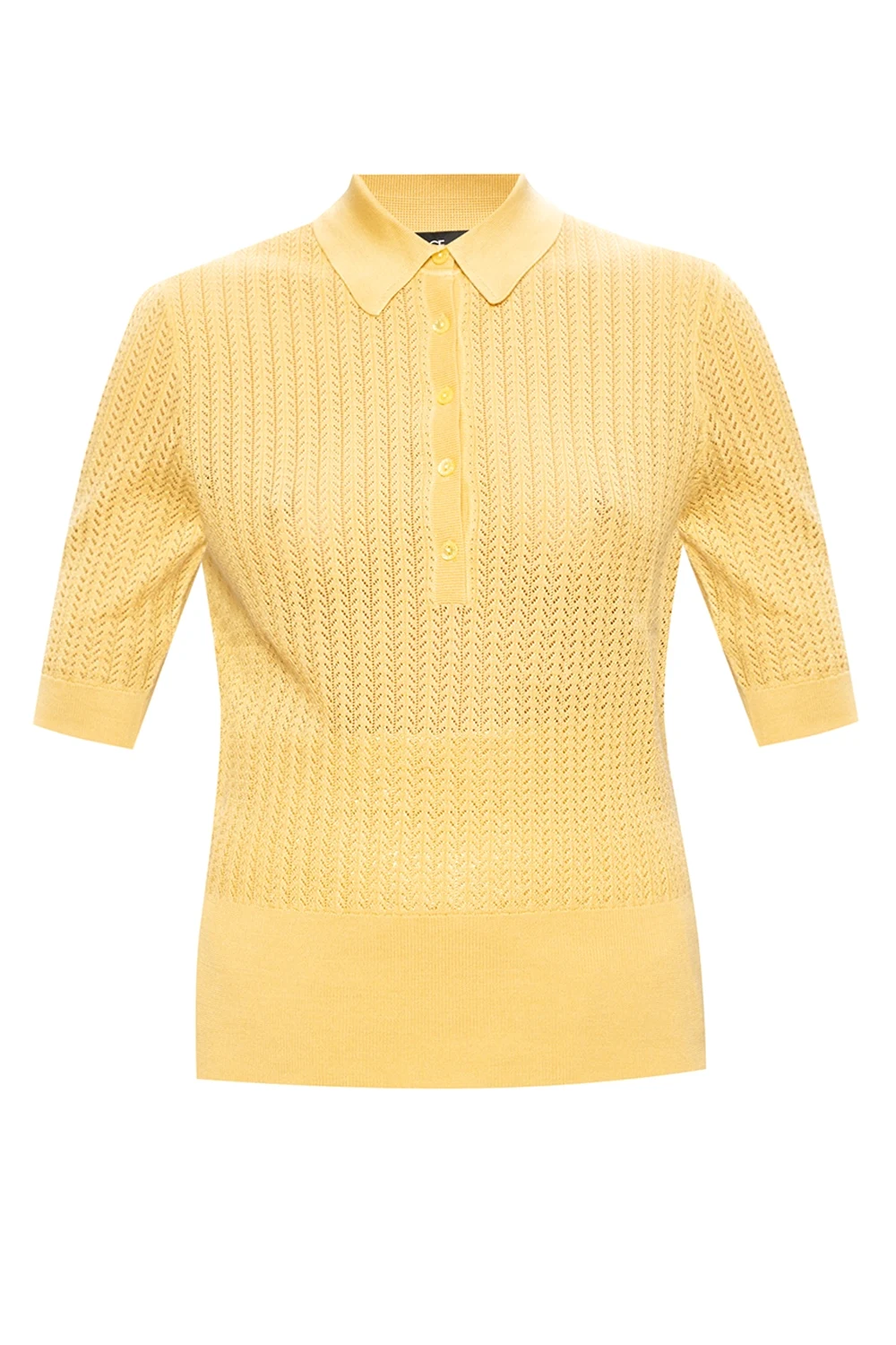 YELLOW  Openwork polo shirt
