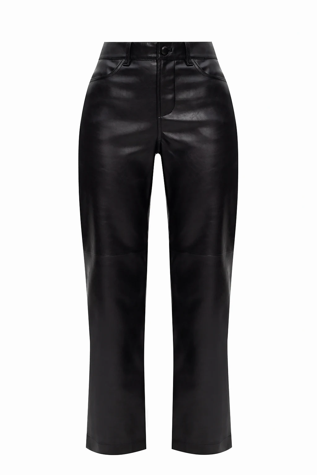 BLACK Faux-leather trousers