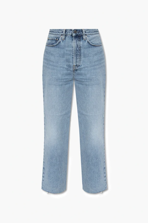 Jeansy typu ‘cropped’ z wysokim stanem