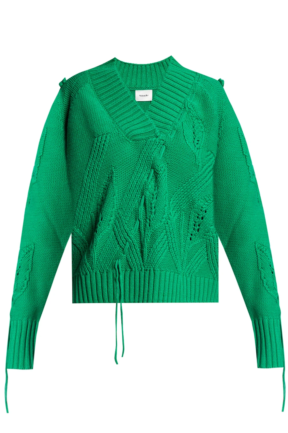 GREEN Sweater with stitching details