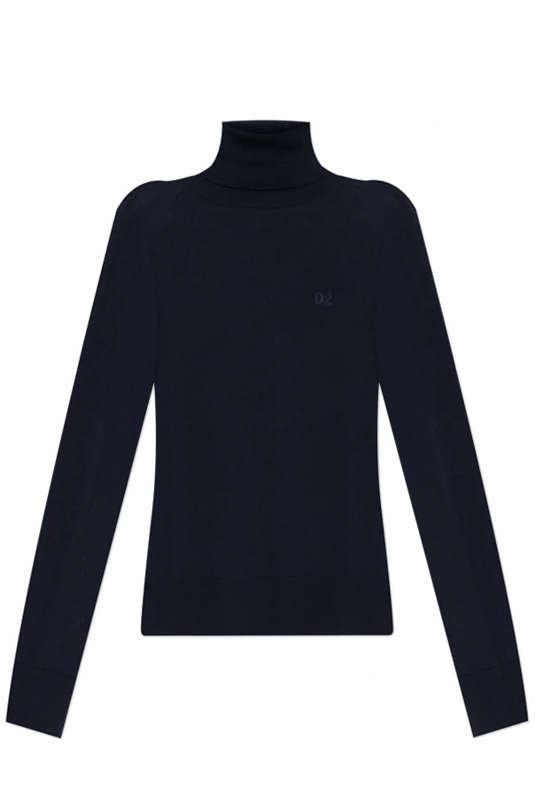 MARINEBLAU Wollrollkragen mit Logo