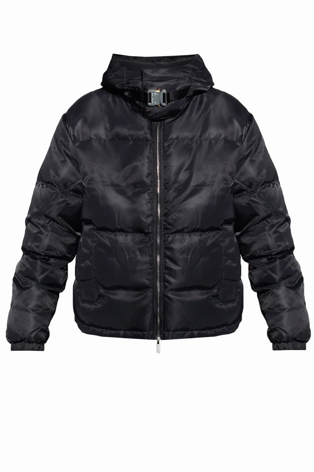 BLACK Hooded puffer jacket