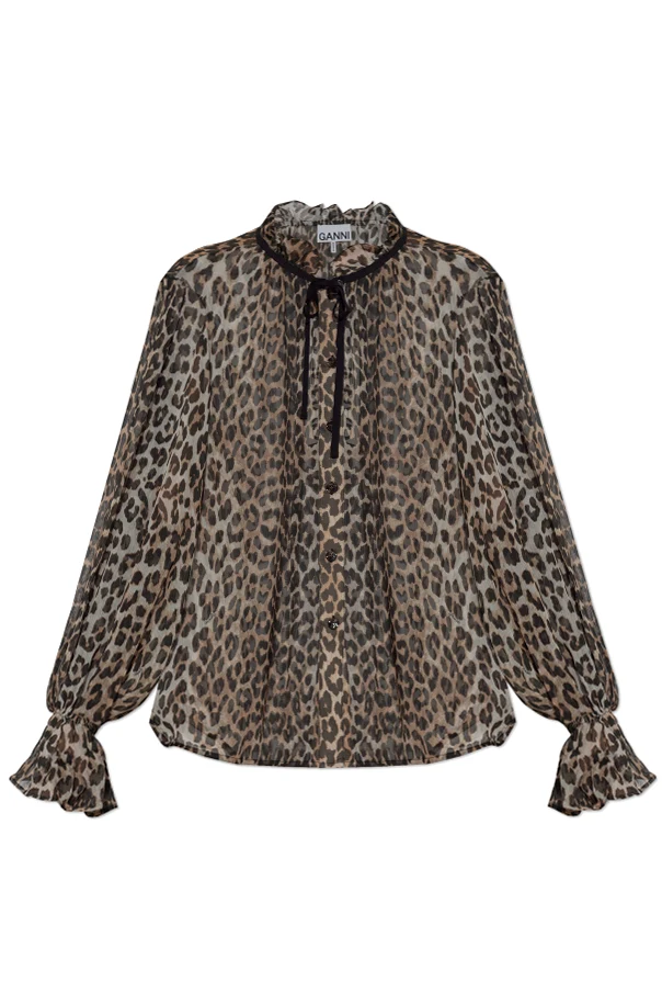 BRAUN Transparente Bluse mit Animalprint