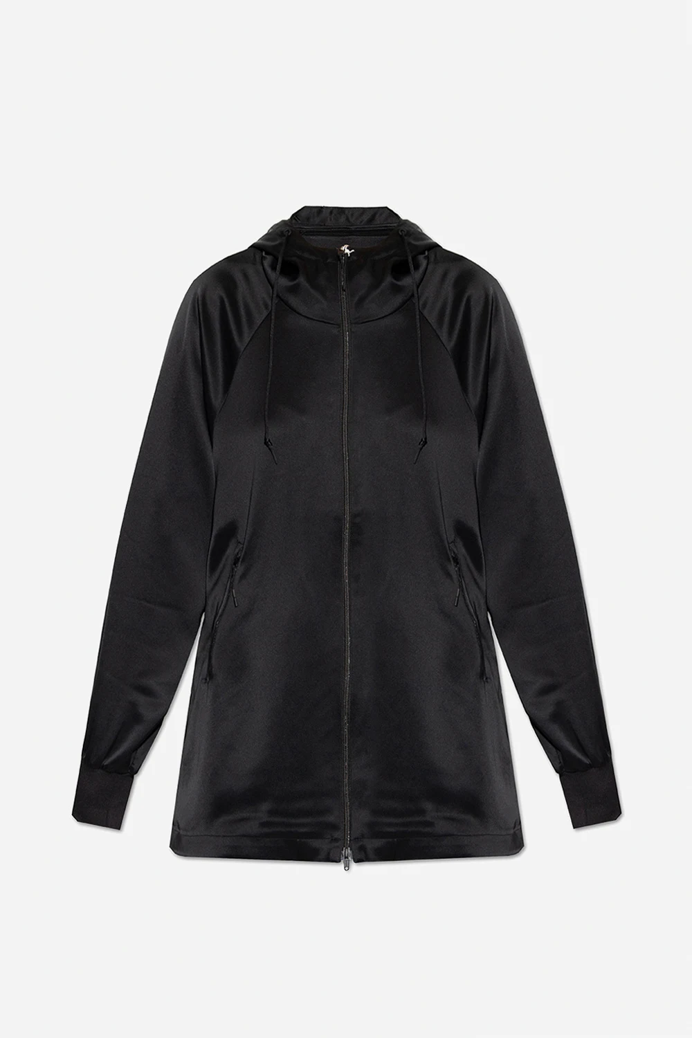 BLACK Satin hoodie