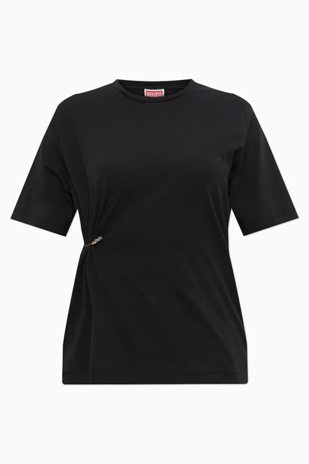 CZARNY T-shirt z aplikacją