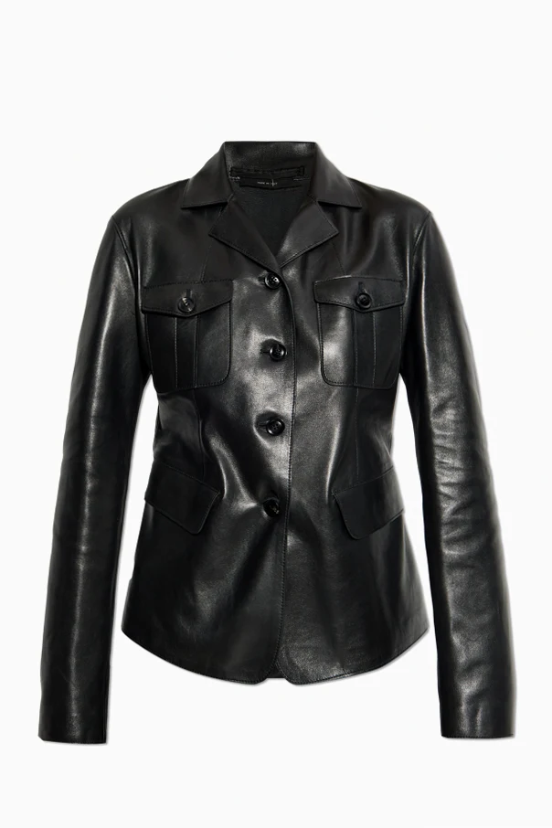 CZARNY Skórzana kurtka