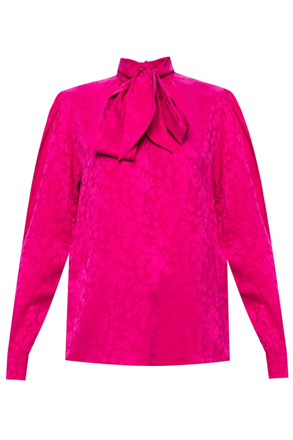 Silk top with funnel neck