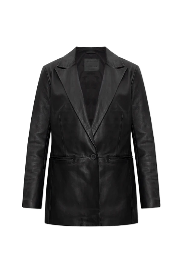 BLACK Leather blazer `Deri`