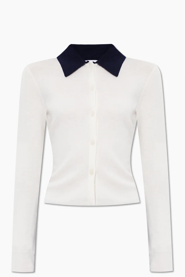 kremowy Wełniany kardigan