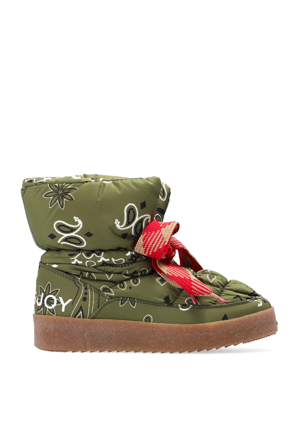 Snow boots with paisley motif