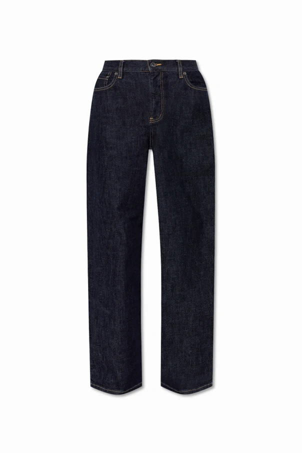 BLUE High-waisted jeans