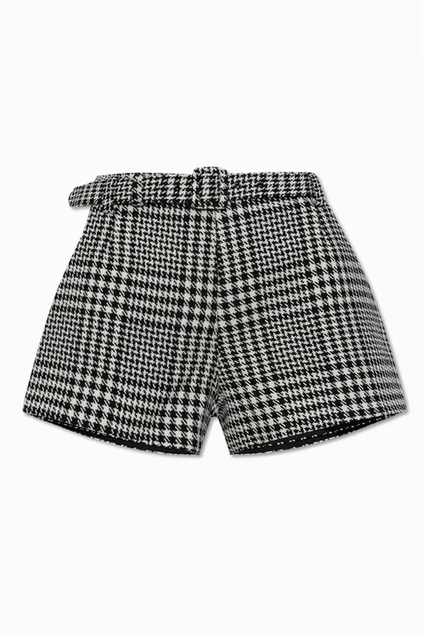 BLACK Houndstooth pattern shorts