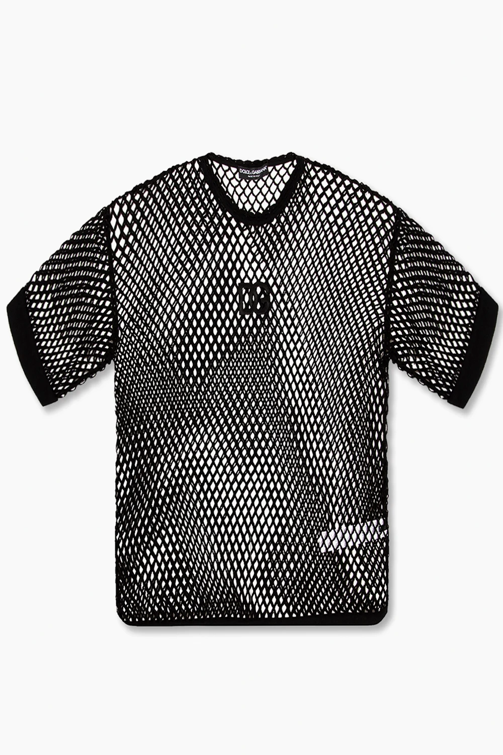 BLACK Openwork T-shirt with logo