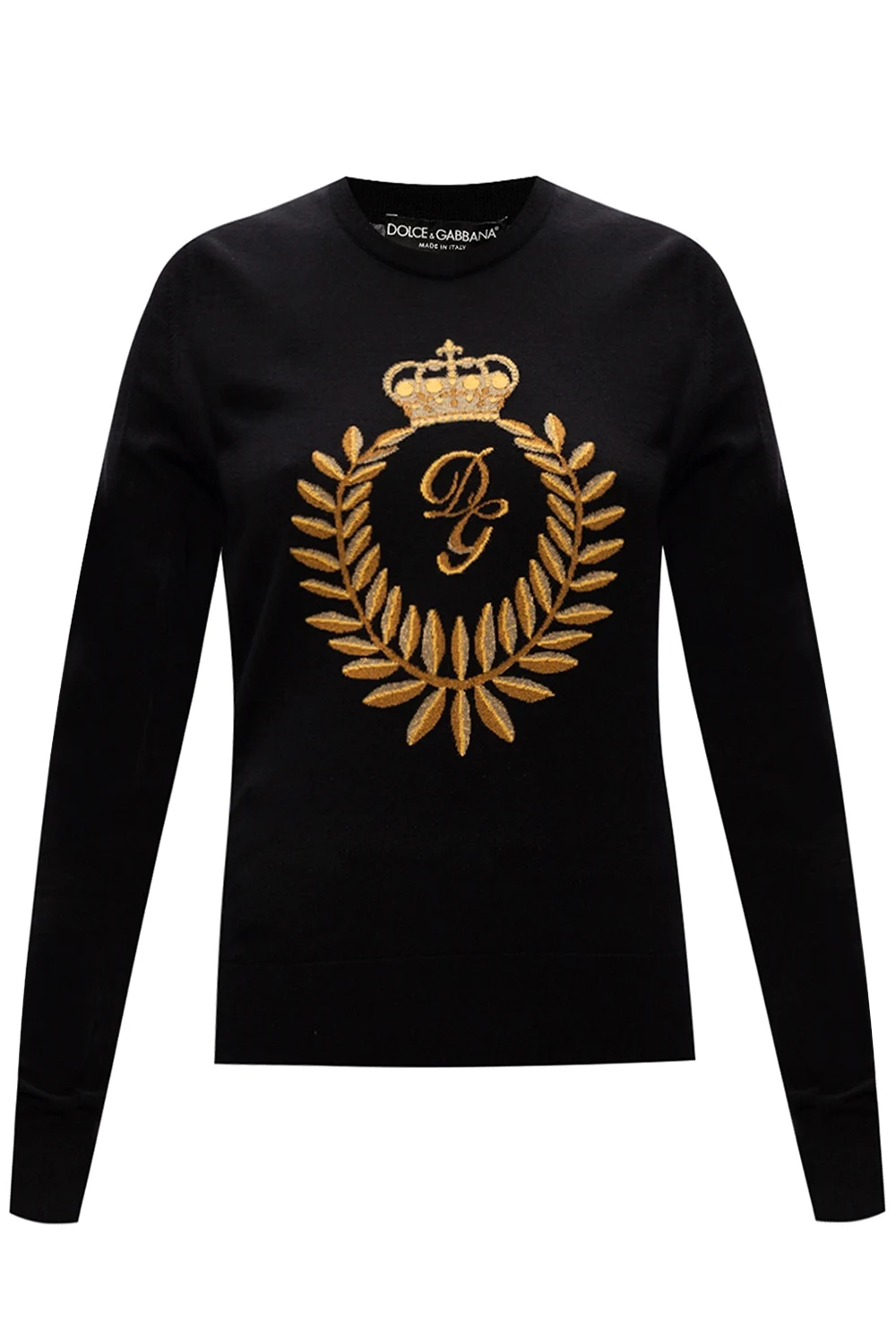 Wool sweater with logo