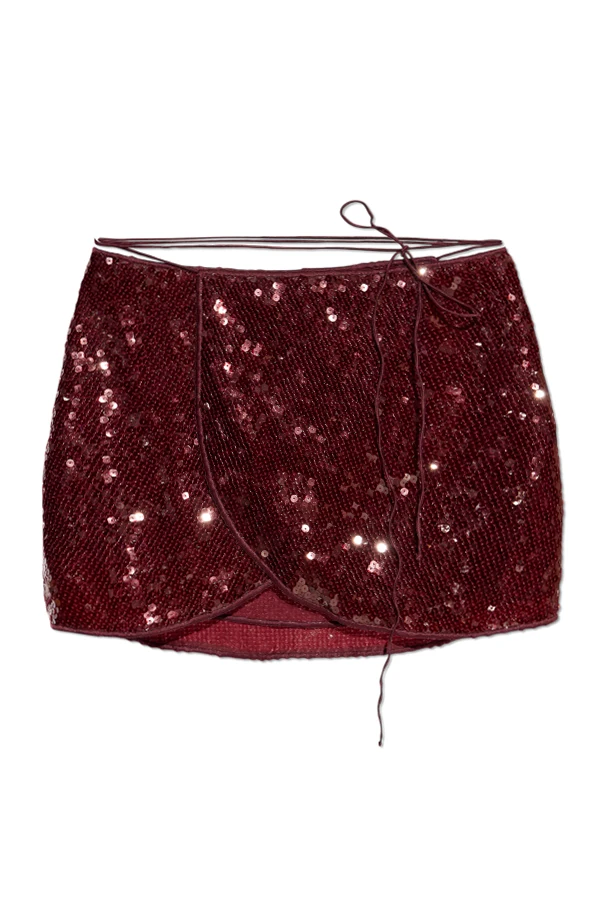 BURGUNDER Kurzes Pailletten-Pareo
