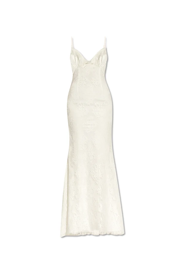 BIAŁY  Koronkowa sukienka na ramiączkach