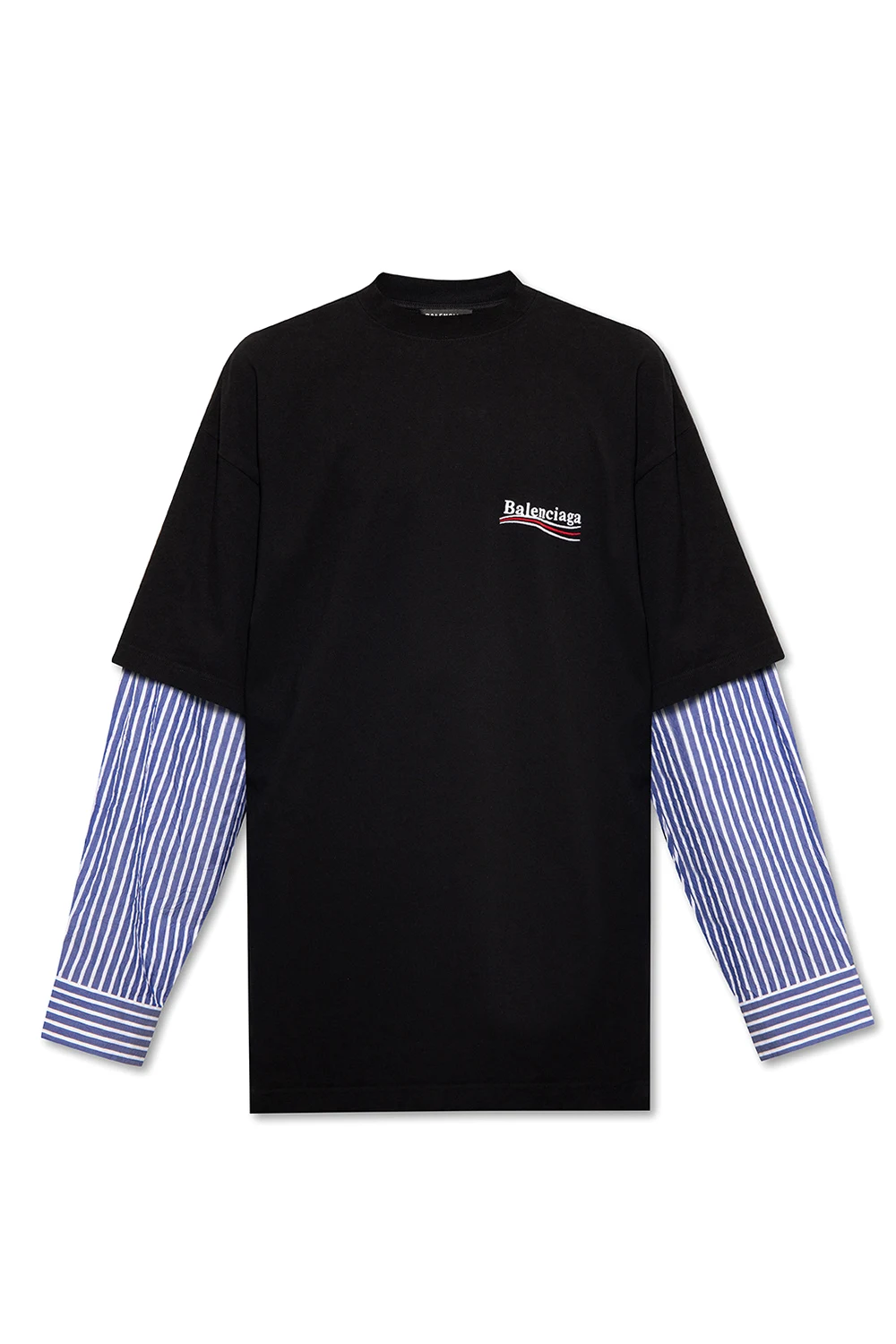 BLACK T-shirt with decorative trims