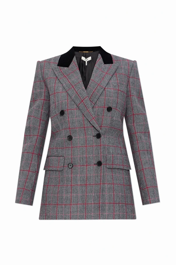 GRAU Doppelreihiges Sakko mit Karomuster