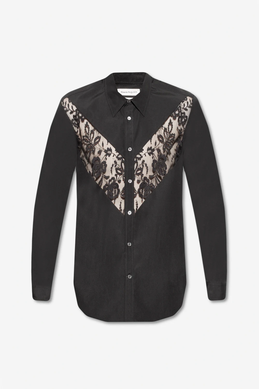 Shirt with lace insert