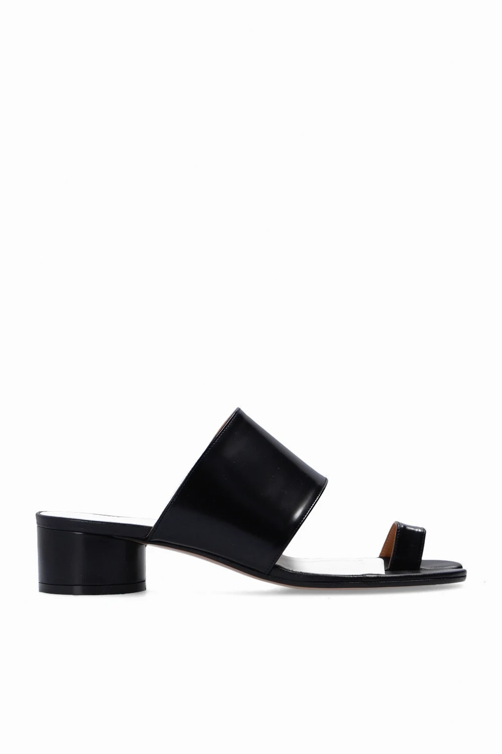 Cut-out heeled mules