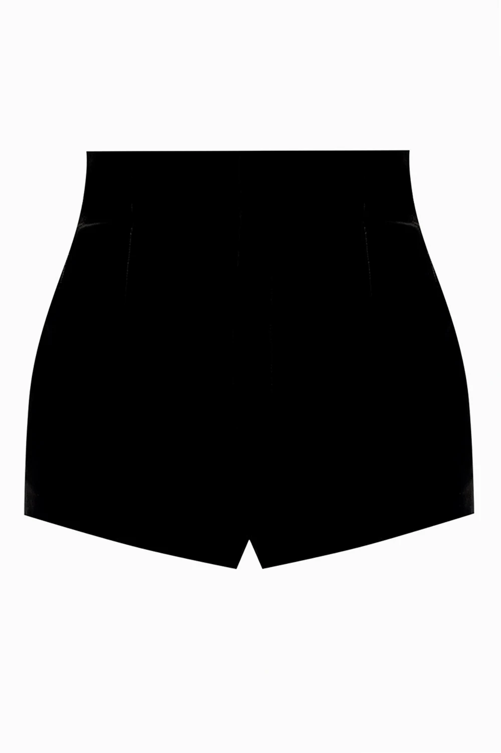High-waisted velvet shorts