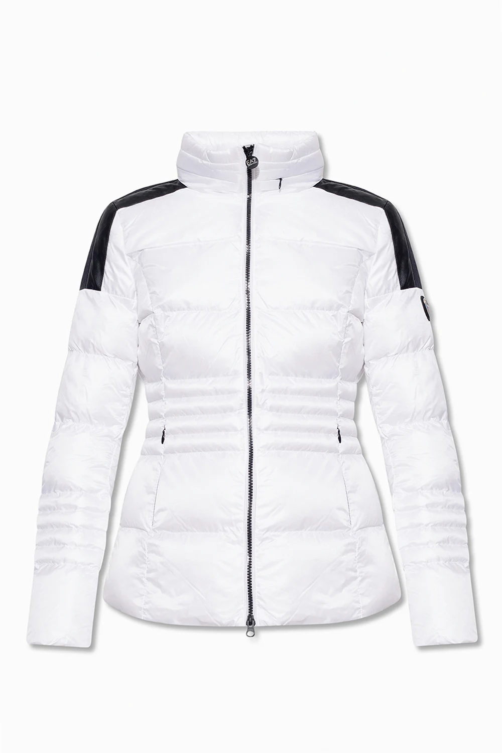 WHITE Jacket with standing collar