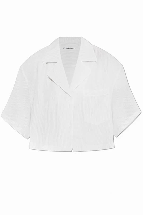 WEISS Locker geschnittenes Hemd mit Streifenmuster