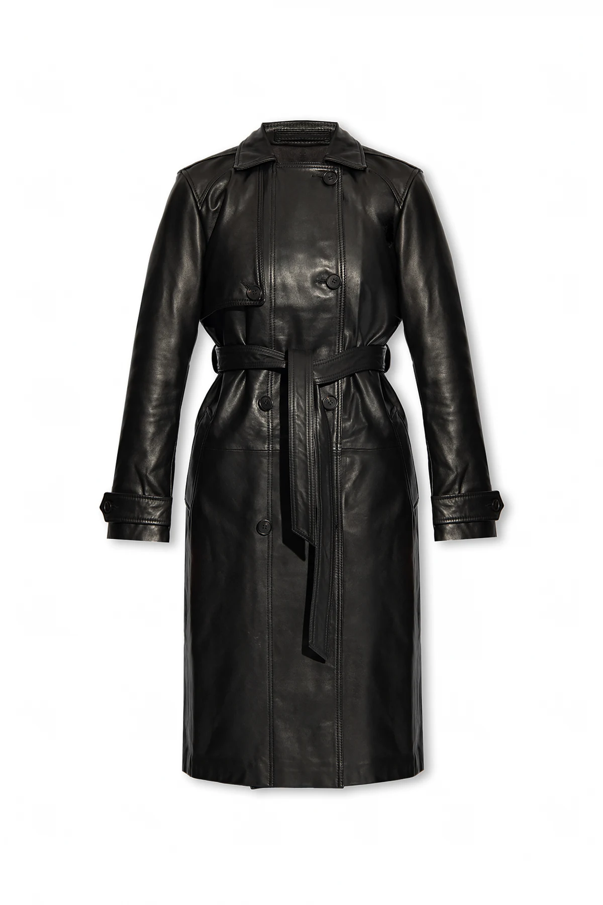 BLACK ‘Okena’ leather coat