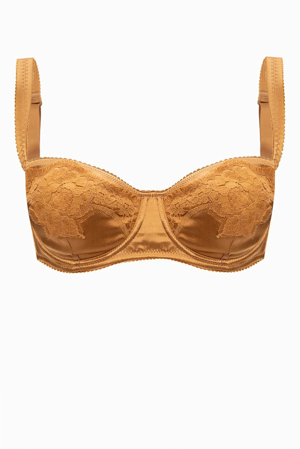 Silk bra with lace trims