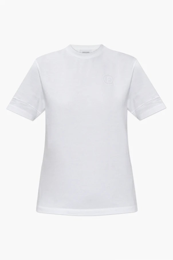 WEISS T-Shirt mit Ajour-Einsätzen