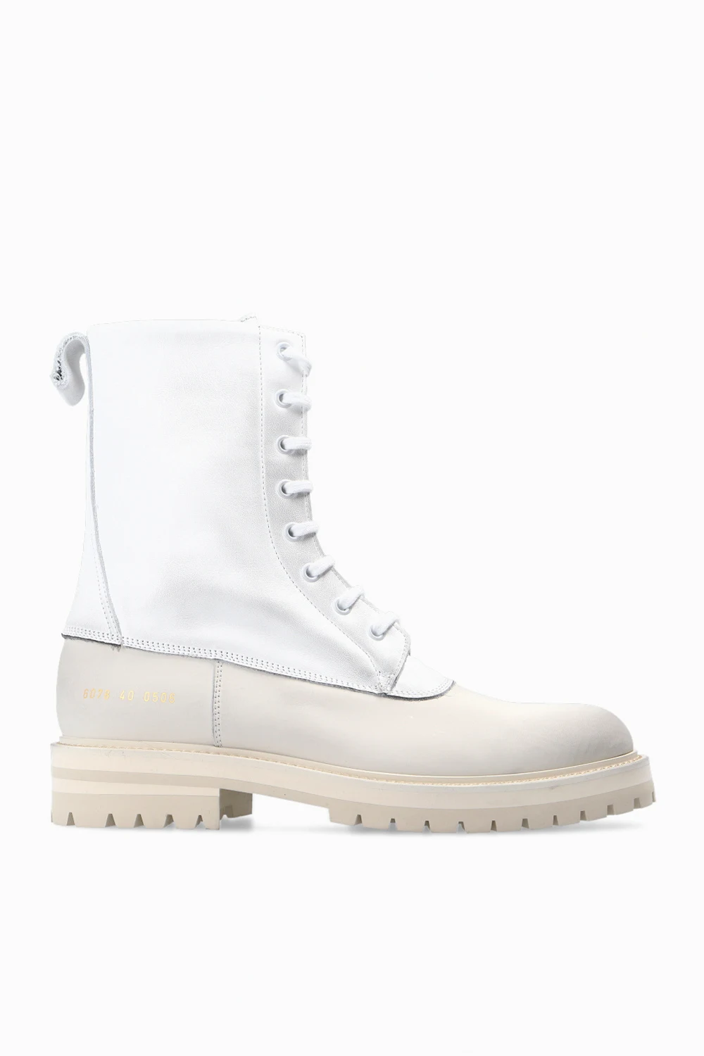 WHITE ‘Technical’ leather ankle boots