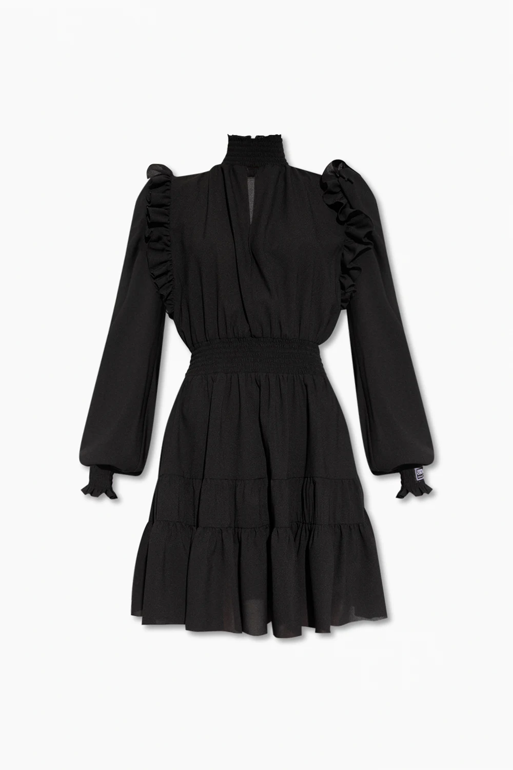 BLACK Dress with standing collar