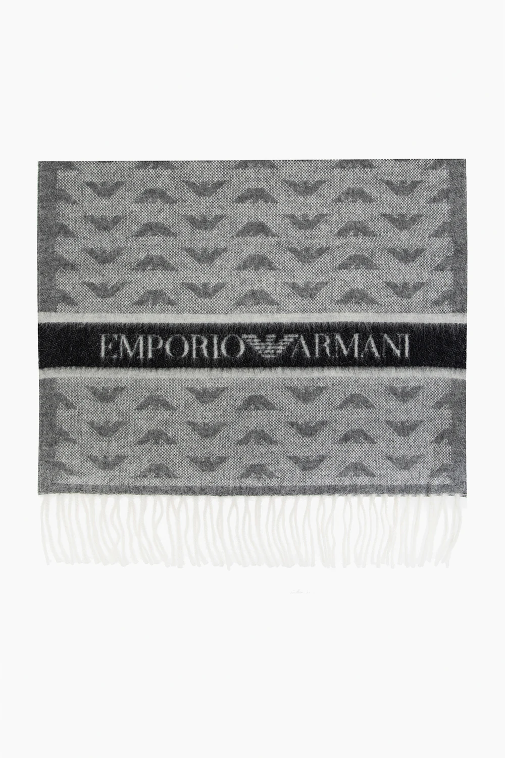 GREY Wool scarf with logo