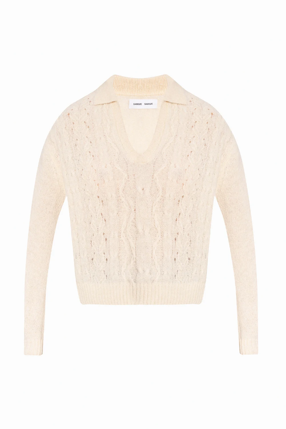 cream Wool sweater with collar