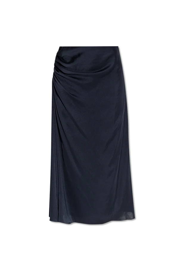 NAVY BLUE Skirt with satin finish
