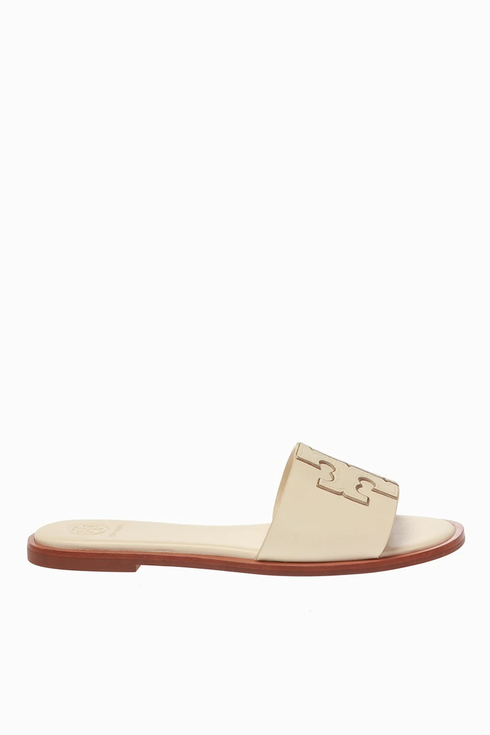 cream ‘Ines’ leather slides