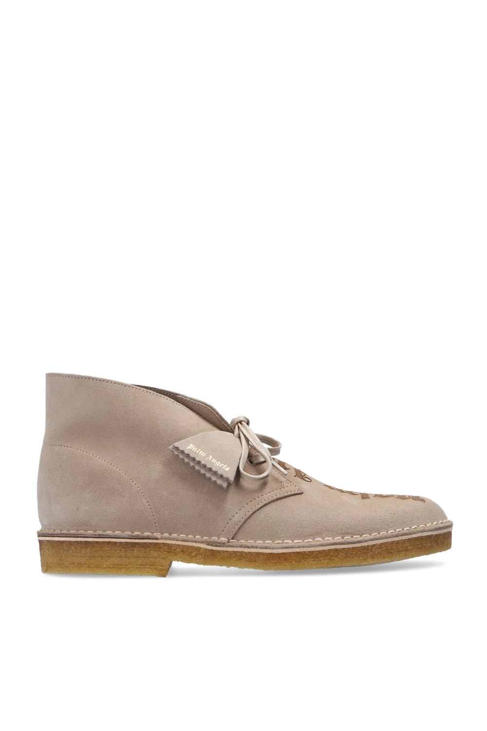 cream Suede shoes with logo