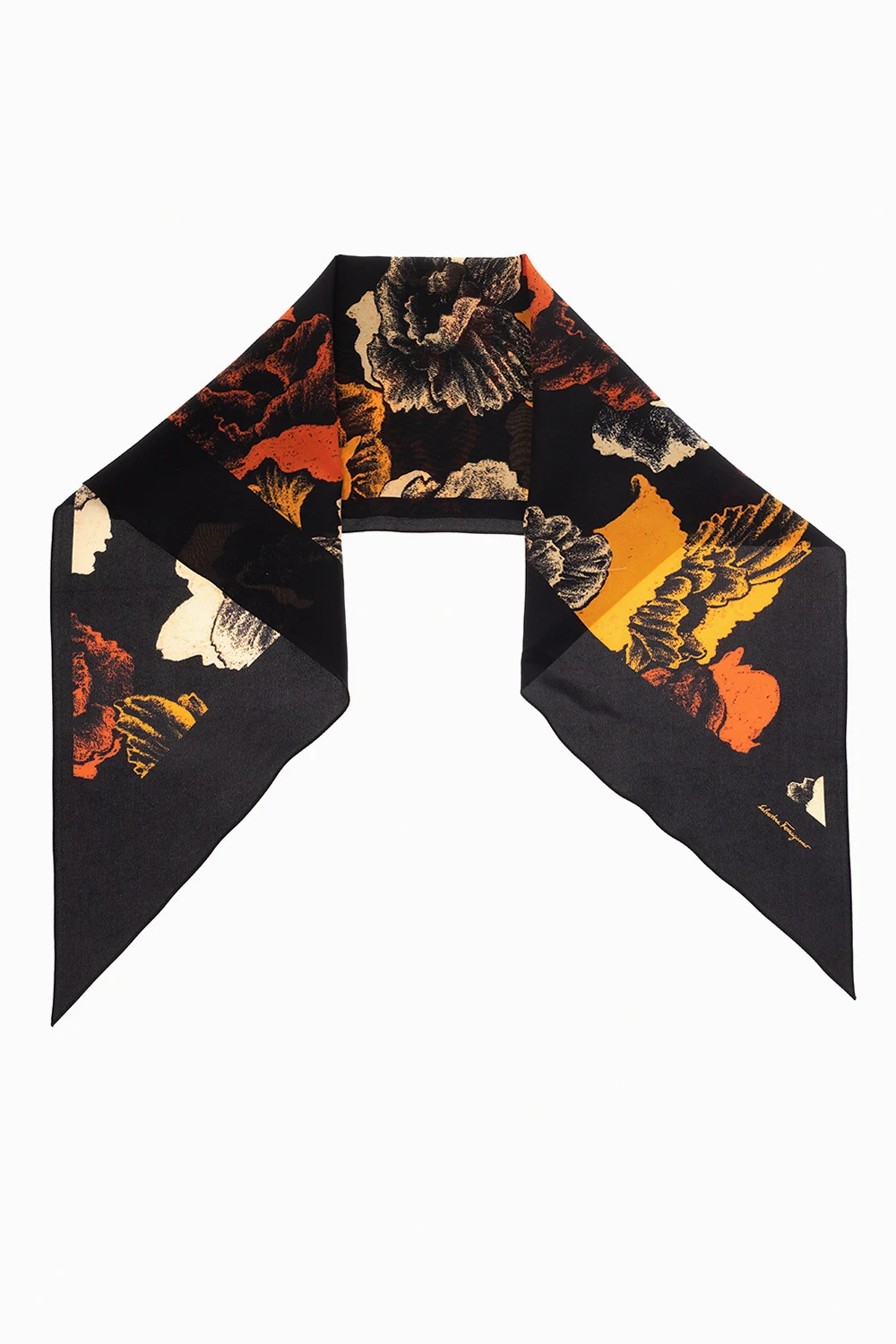 BLACK Scarf with ‘Poppy‘ print