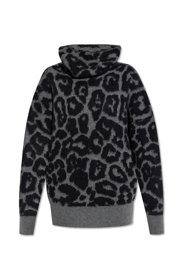 GRAU Rollkragenpullover mit Tiermotiv