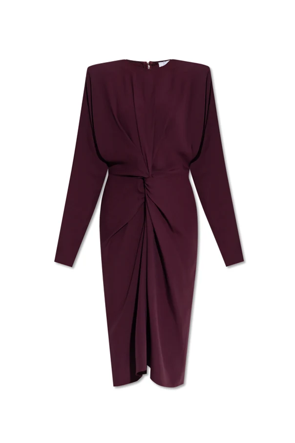 BURGUNDY Draped waist dress