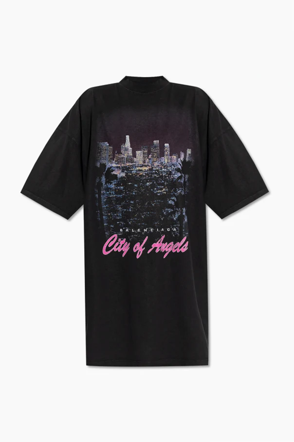CZARNY T-shirt z kolorowym nadrukiem