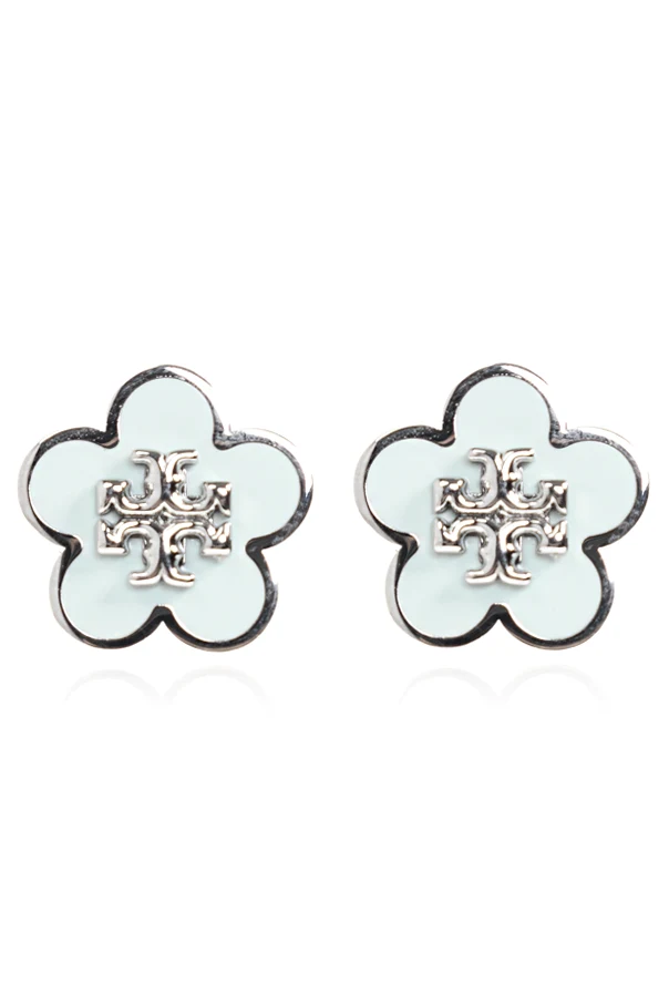 HELLBLAU Ohrringe mit Blumenmotiv